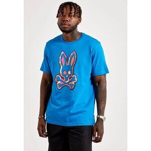 Psycho Bunny Men’s T-Shirt Seaport Blue Neon Bunny Logo Tee Size:3XL 9 Pima Cott
